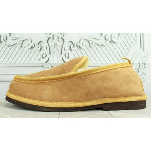 L.L. Bean Shoes - LL Bean Brown Suede Shearling Lined Wicked Good Venetian Slippers Size 9 M